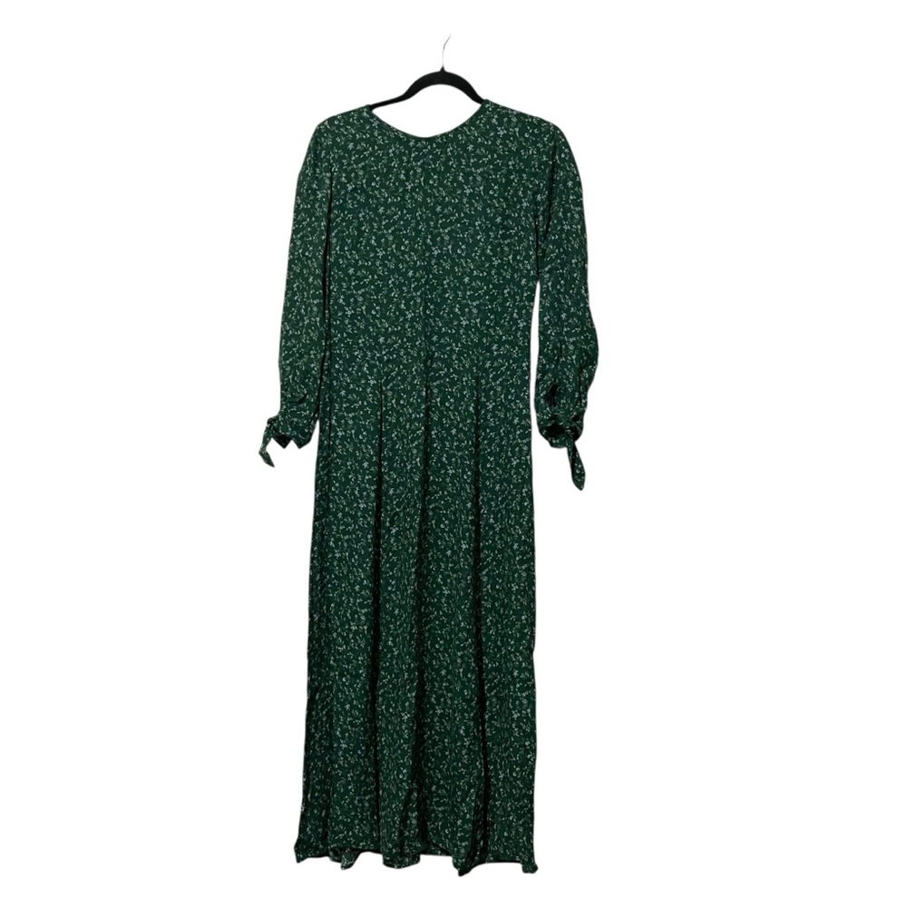 Reformation Green  Zelda Midi Dress Floral‎ Tie Sleeve Button Prairiecore Size 8 - Picture 5 of 15